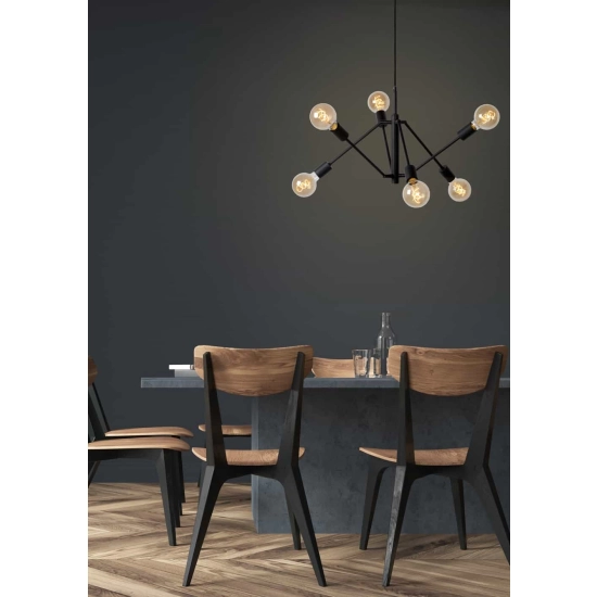 kinkiecik.pl Lampa wisząca LESTER 6xE27 Black 21424/06/30 Lucide